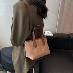Large Capacity Women's Crossbody Bag Patchwork Retro Shoulder Bag