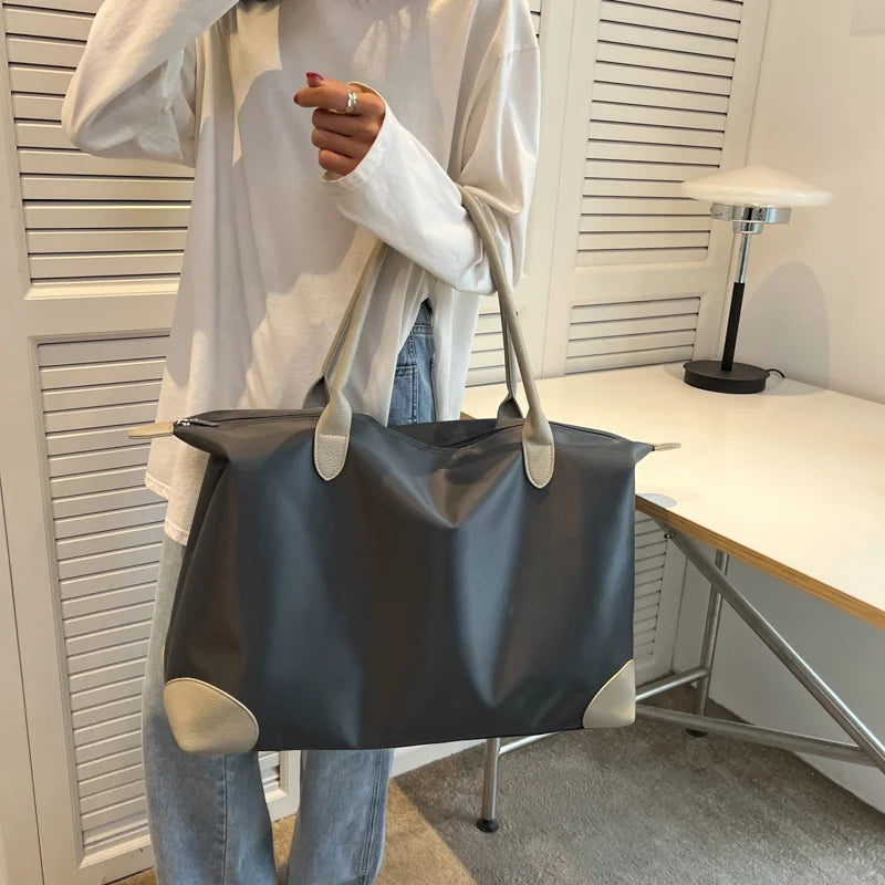 Women's High Capacity Travel Tote Bag, Waterproof Oxford Cloth Handbag