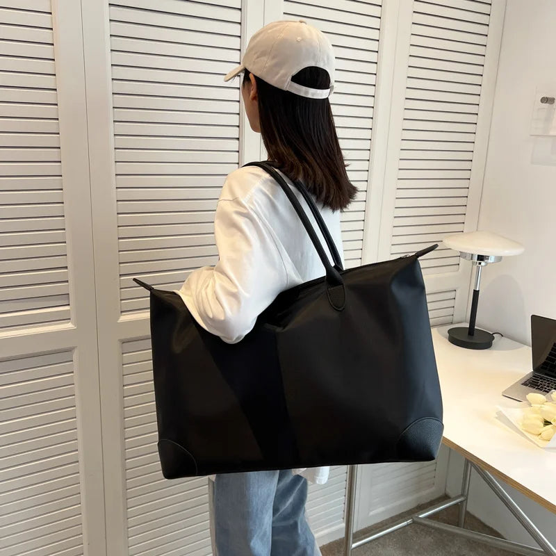 Women's High Capacity Travel Tote Bag, Waterproof Oxford Cloth Handbag