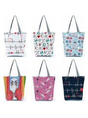Nurse Pulse Printed Tote Bag High Capacity Beach Travel Bag