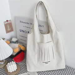 Literature Fresh Class Canvas Tote Bag for Women Student Shoulder