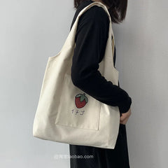Literature Fresh Class Canvas Tote Bag for Women Student Shoulder