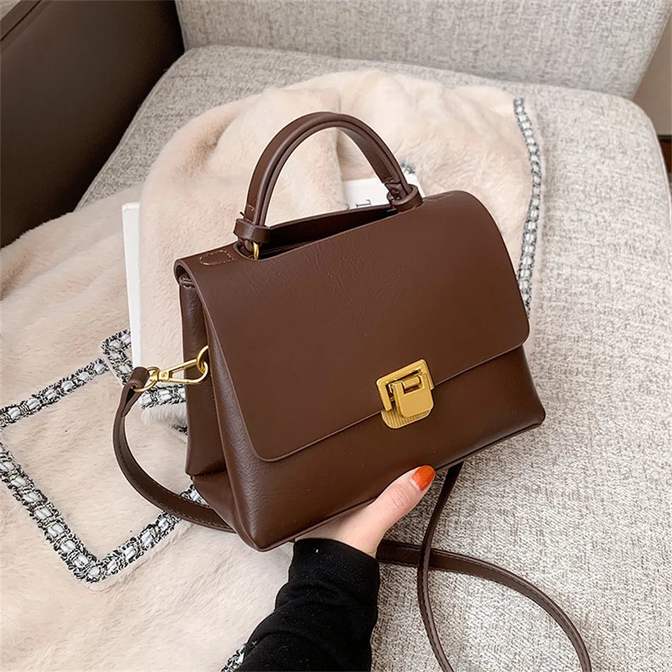 Winter PU Leather Tote Bag Mini Shoulder Messenger Crossbody