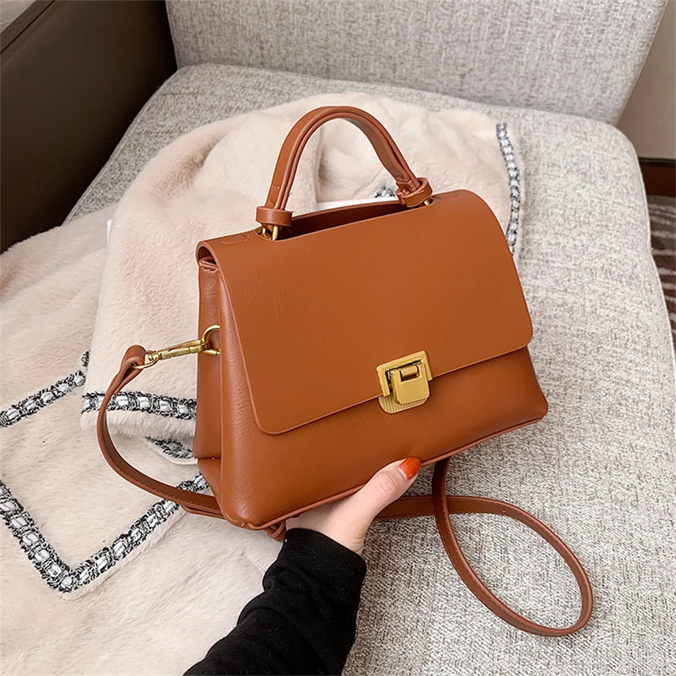Winter PU Leather Tote Bag Mini Shoulder Messenger Crossbody