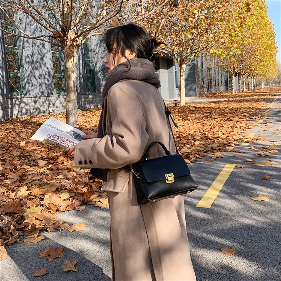 Winter PU Leather Tote Bag Mini Shoulder Messenger Crossbody