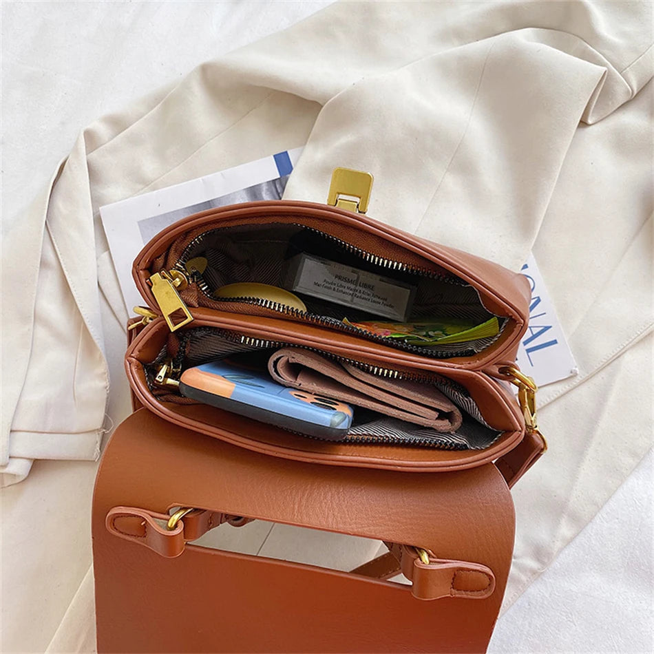 Winter PU Leather Tote Bag Mini Shoulder Messenger Crossbody