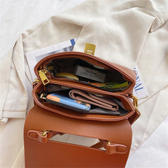 Winter PU Leather Tote Bag Mini Shoulder Messenger Crossbody