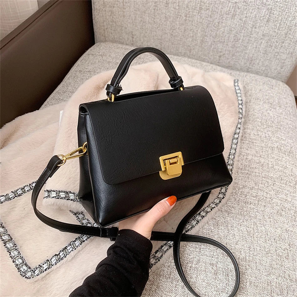 Winter PU Leather Tote Bag Mini Shoulder Messenger Crossbody