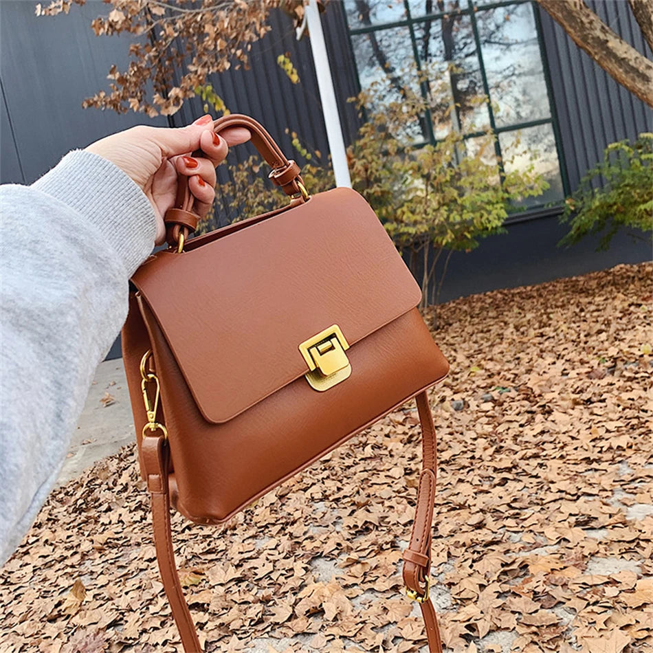 Winter PU Leather Tote Bag Mini Shoulder Messenger Crossbody