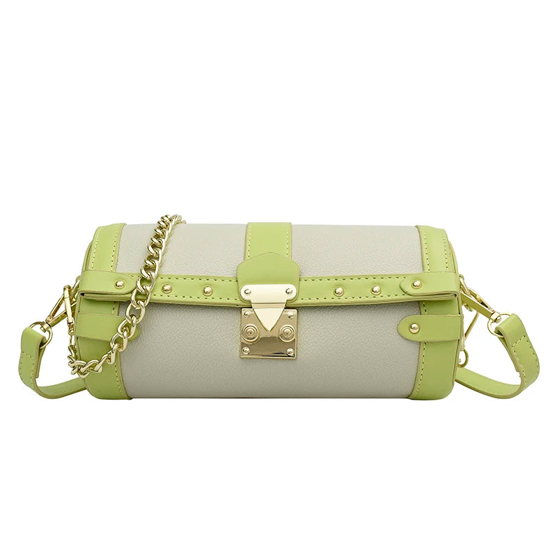 Barrel Shaped Summer Handbag PU Leather Women's Shoulder Bag