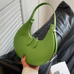 Summer Half Moon Handbag PU Leather Shoulder Bag