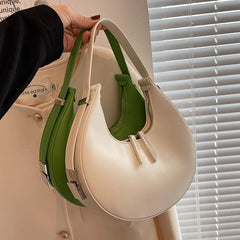 Summer Half Moon Handbag PU Leather Shoulder Bag
