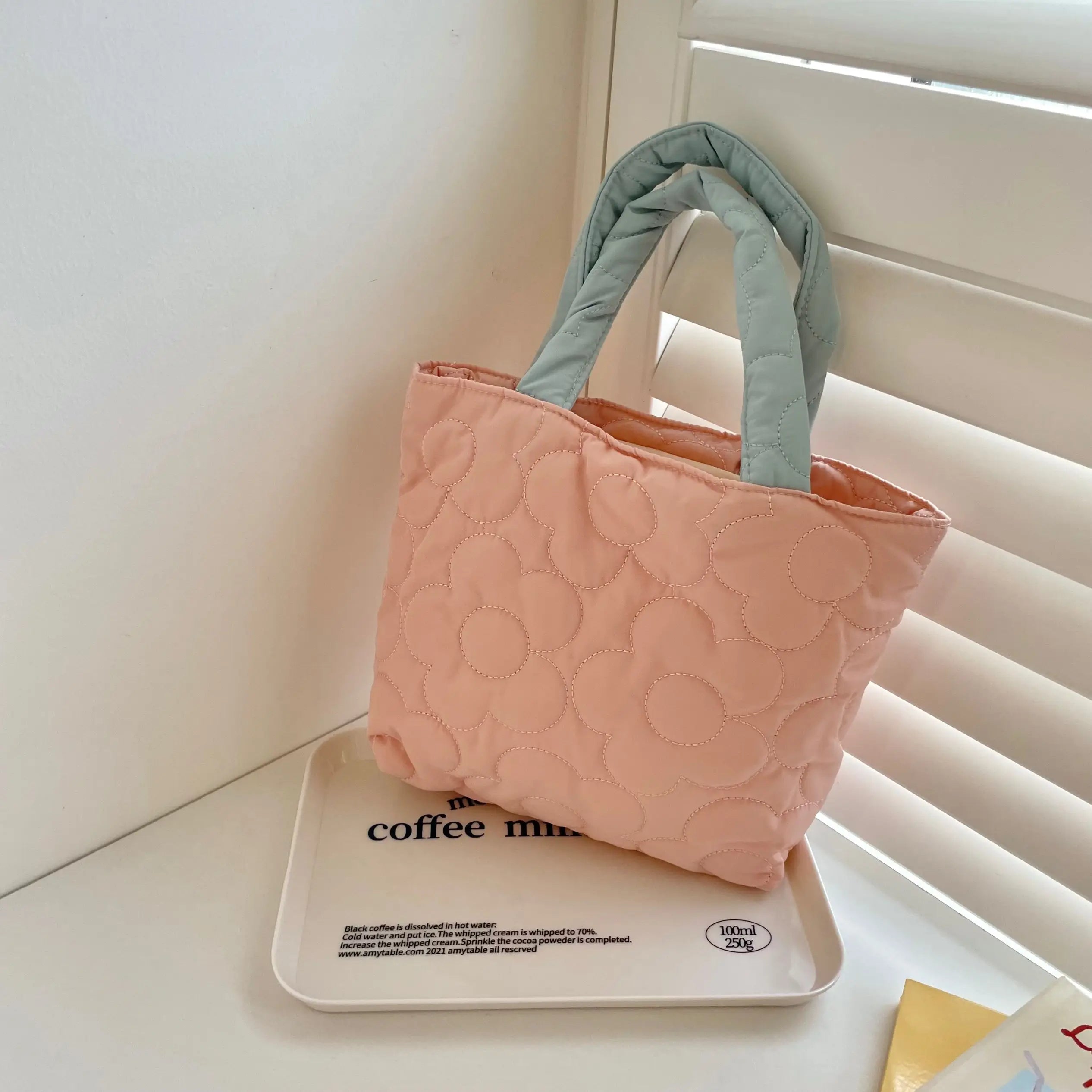 Women's Macaron Winter Tote Handbag