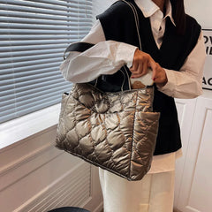 Large Capacity Nylon Crossbody Bag Solid Shoulder Handbag