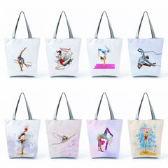 Watercolor Gymnastics Art Print Daypack Handbag for Girls