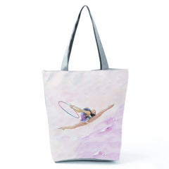 Watercolor Gymnastics Art Print Daypack Handbag for Girls