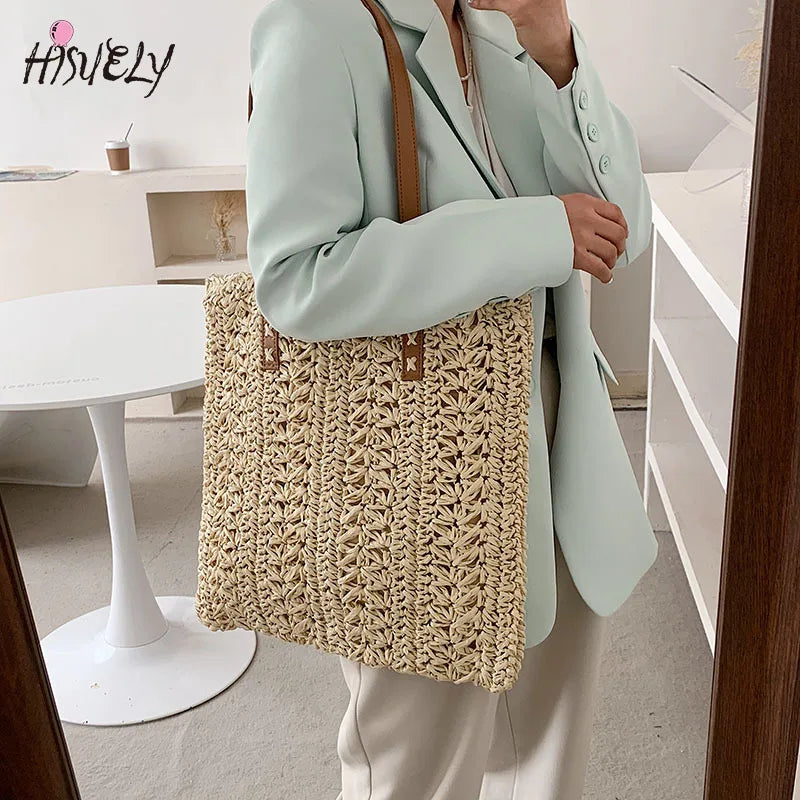 Straw Woven Underarm Bag Portable Handbag Single Shoulder Bag