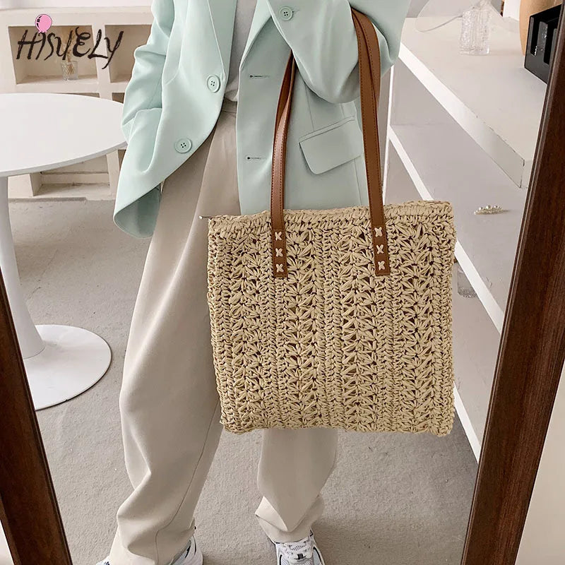 Straw Woven Underarm Bag Portable Handbag Single Shoulder Bag