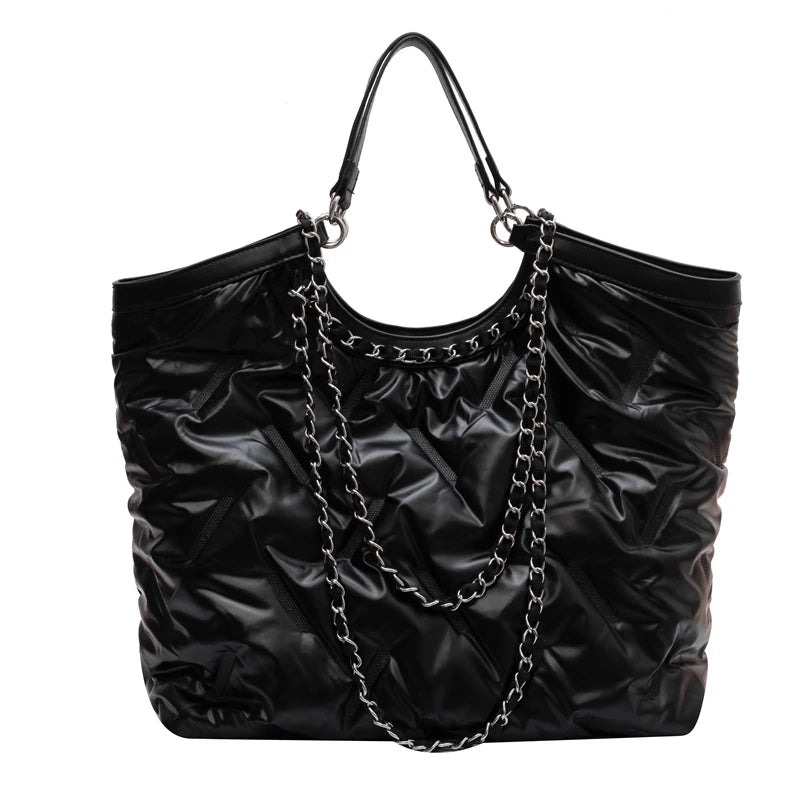 Winter Fluffy Big Shopping Shoulder Bags For Women Handbag Eiderdown