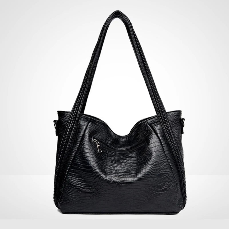 Women Large Capacity PU Handbag Shoulder Messenger Bag