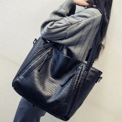 Women Large Capacity PU Handbag Shoulder Messenger Bag