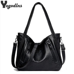 Women Large Capacity PU Handbag Shoulder Messenger Bag