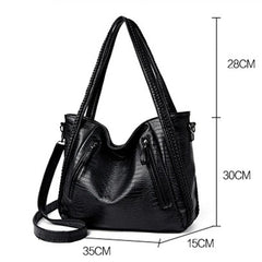 Women Large Capacity PU Handbag Shoulder Messenger Bag