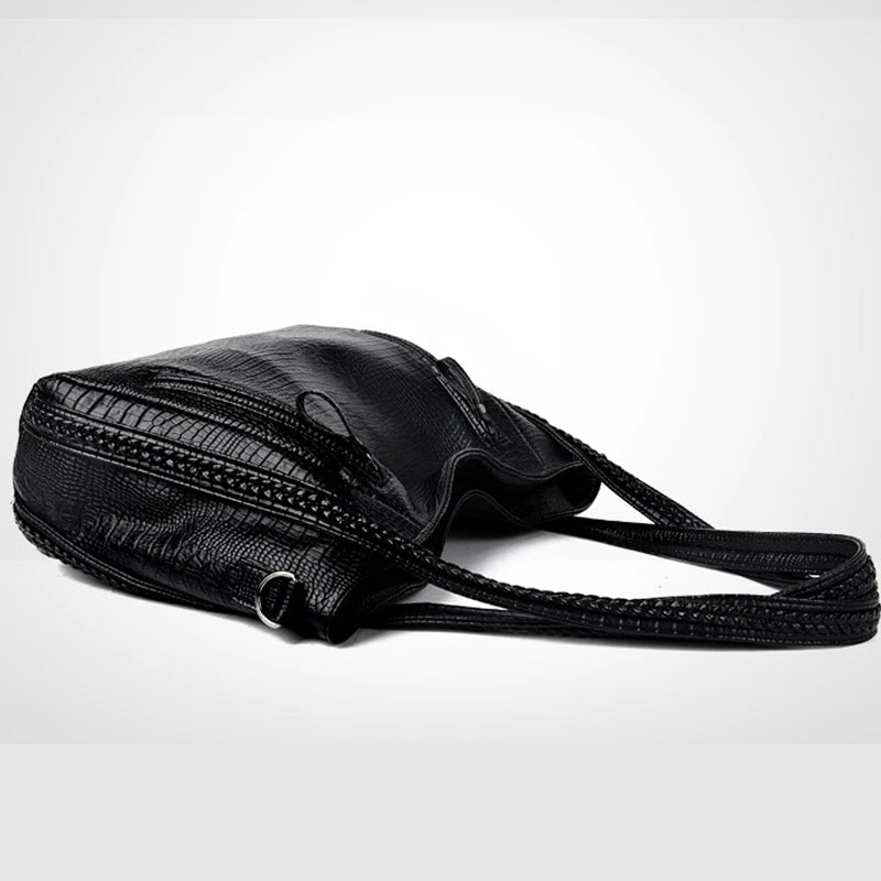 Women Large Capacity PU Handbag Shoulder Messenger Bag