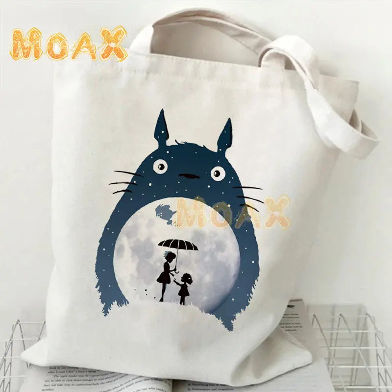 Totoro Tote Bag Japanese Anime Printing Shopping Bags for Women
