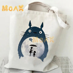 Totoro Tote Bag Japanese Anime Printing Shopping Bags for Women