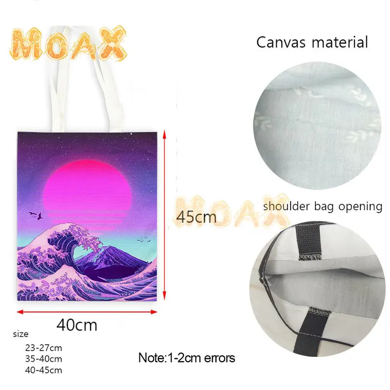 Totoro Tote Bag Japanese Anime Printing Shopping Bags for Women