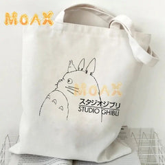 Totoro Tote Bag Japanese Anime Printing Shopping Bags for Women