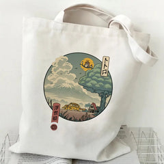 Totoro Tote Bag Japanese Anime Printing Shopping Bags for Women