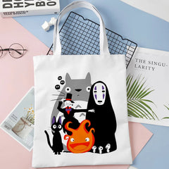 Totoro Shopping Bag Canvas Grocery Cotton Shopper Reusable Tote