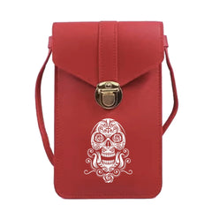 Skull Print Touch Screen Cell Phone Bag for Samsung/iPhone/Huawei