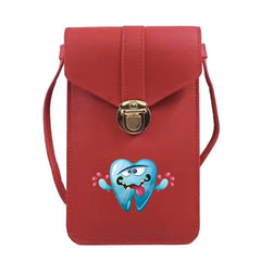 Touch Screen Cell Phone Bag Teeth Printed Handbags Women Shoulder Bags