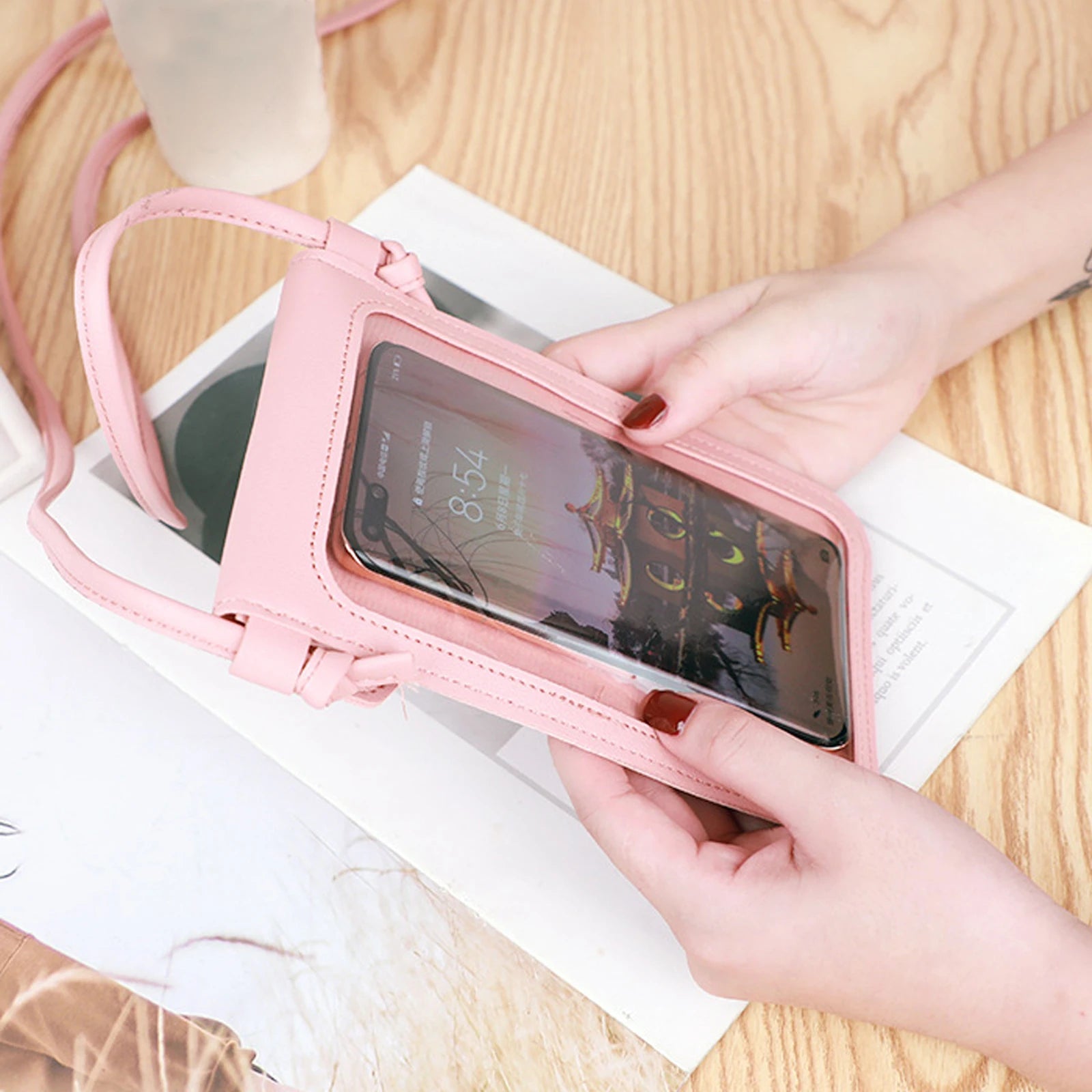 Touch Screen Cell Phone Purse Smartphone Wallet Leather Shoulder Strap Handbag