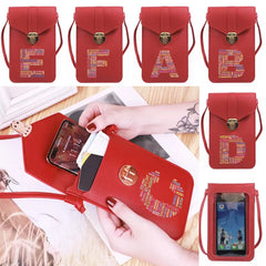Women's Text Print Touch Screen Shoulder Bag for Samsung/iPhone/Huawei
