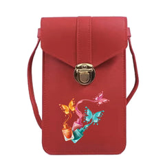 Butterfly Print Crossbody Shoulder Bags Women Leather Purse Handbag