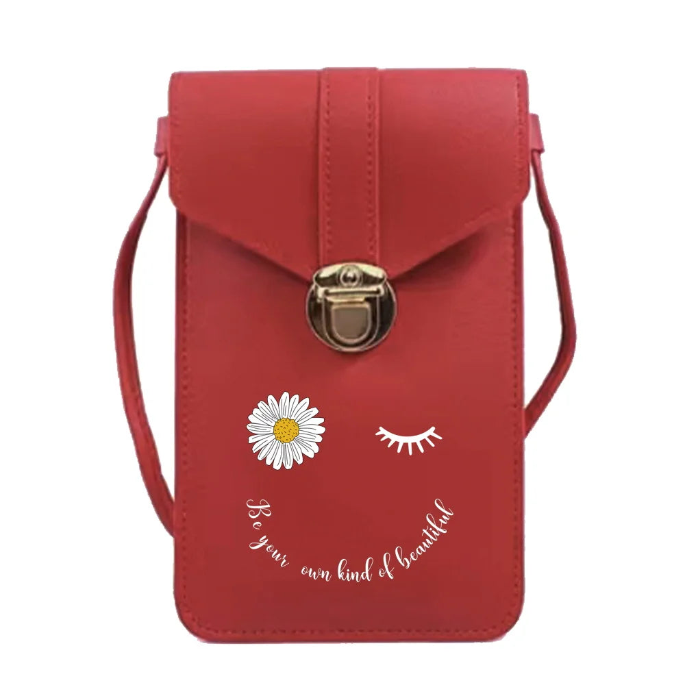 Touch Screen Universal Phone Bag Crossbody Shoulder Leather Purse Handbag