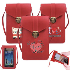 Touch Screen Universal Crossbody Shoulder Bag PU Leather Handbag Nurse Series