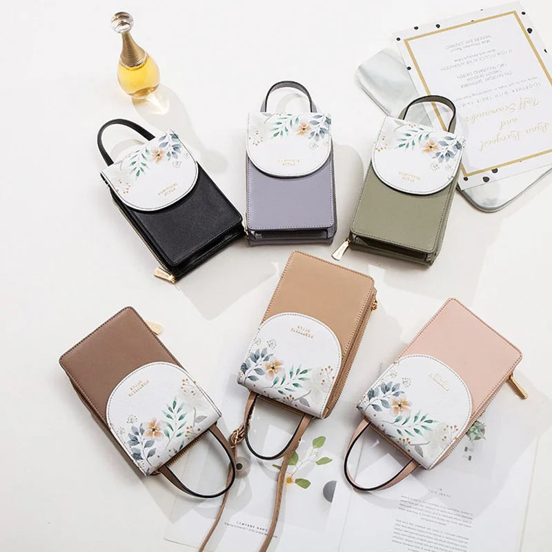 Touch Screen Mobile Phone Bag Women's One Shoulder Messenger Small Square Bag