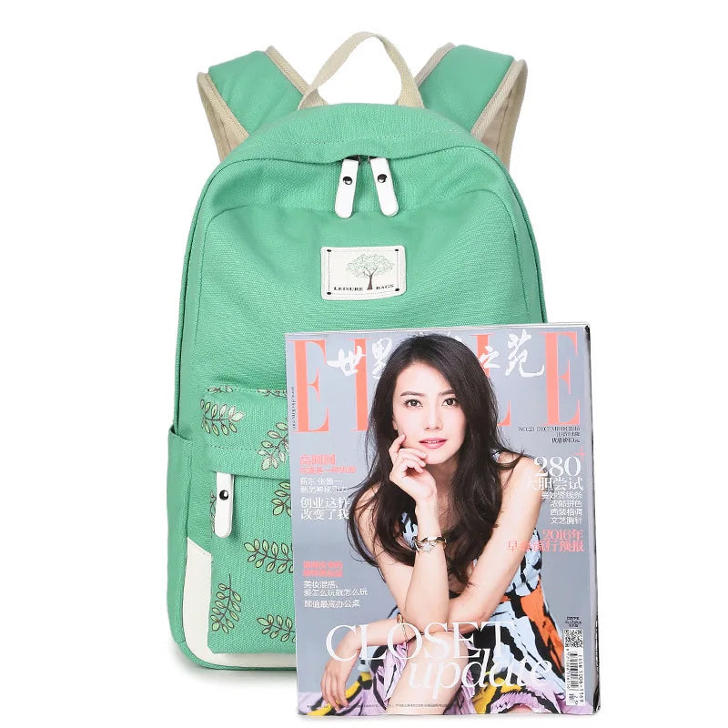 Canvas Women Backpack Mochila Escolar Casual Bagpack Shoulder Bag
