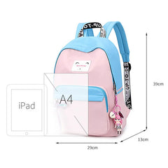 Waterproof Women Patchwork Backpack School Bags for Student Girls