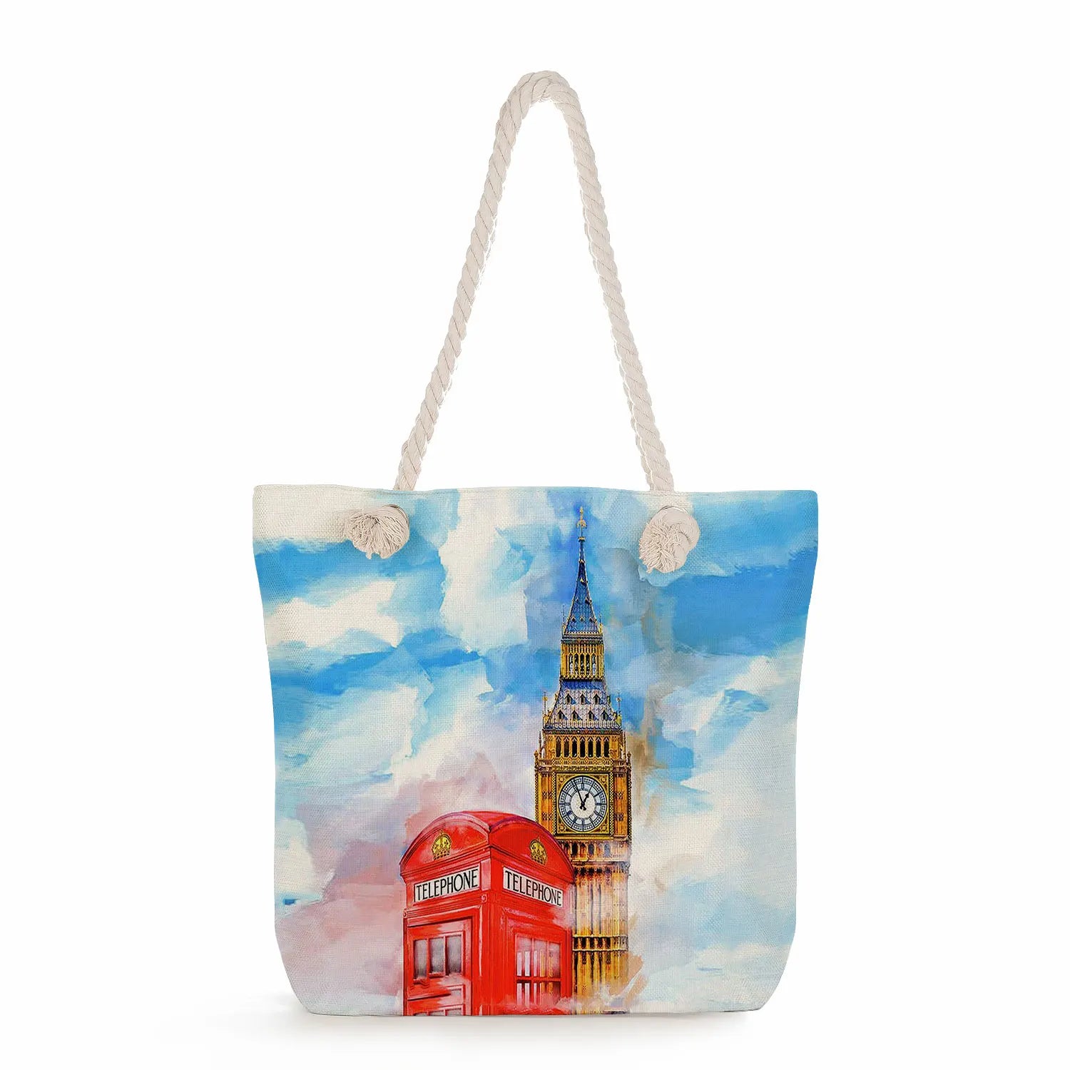 Tower Printed Handbags Outdoor School Women Shoulder Bag Eco Reusable