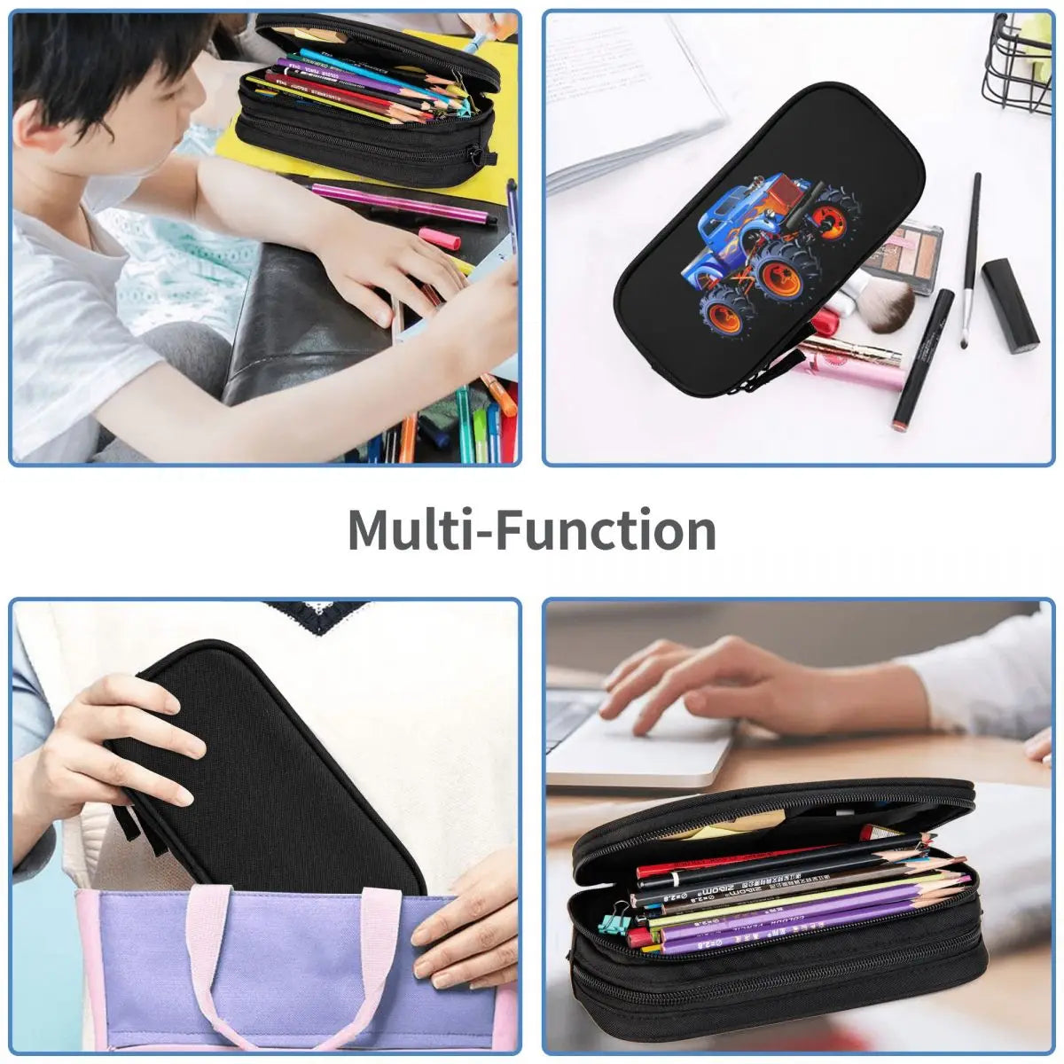 Tractor Pen Box Student School Anime Zipper Pen Bag