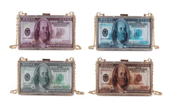 Acrylic Dollar Box Clutch Bag for Women