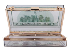 Acrylic Dollar Box Clutch Bag for Women