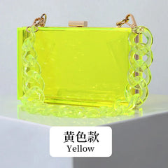 Acrylic Jelly Crossbody Bag for Women Clear Clutch Wedding Purse