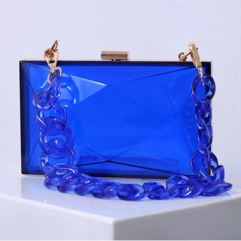 Acrylic Jelly Crossbody Bag for Women Clear Clutch Wedding Purse